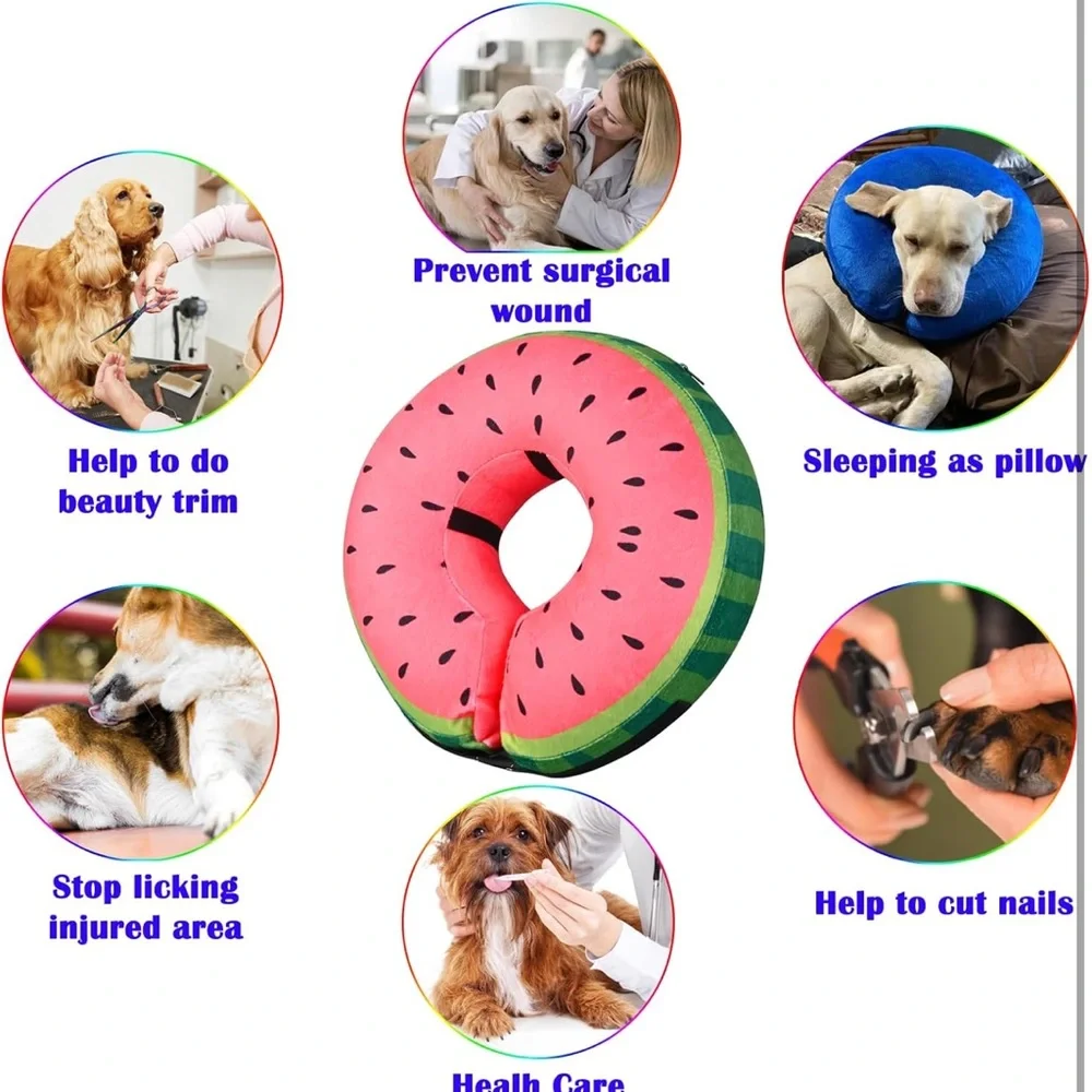 Watermelon Inflatable Dog Recovery Collar | Soft Cone Alternative XL